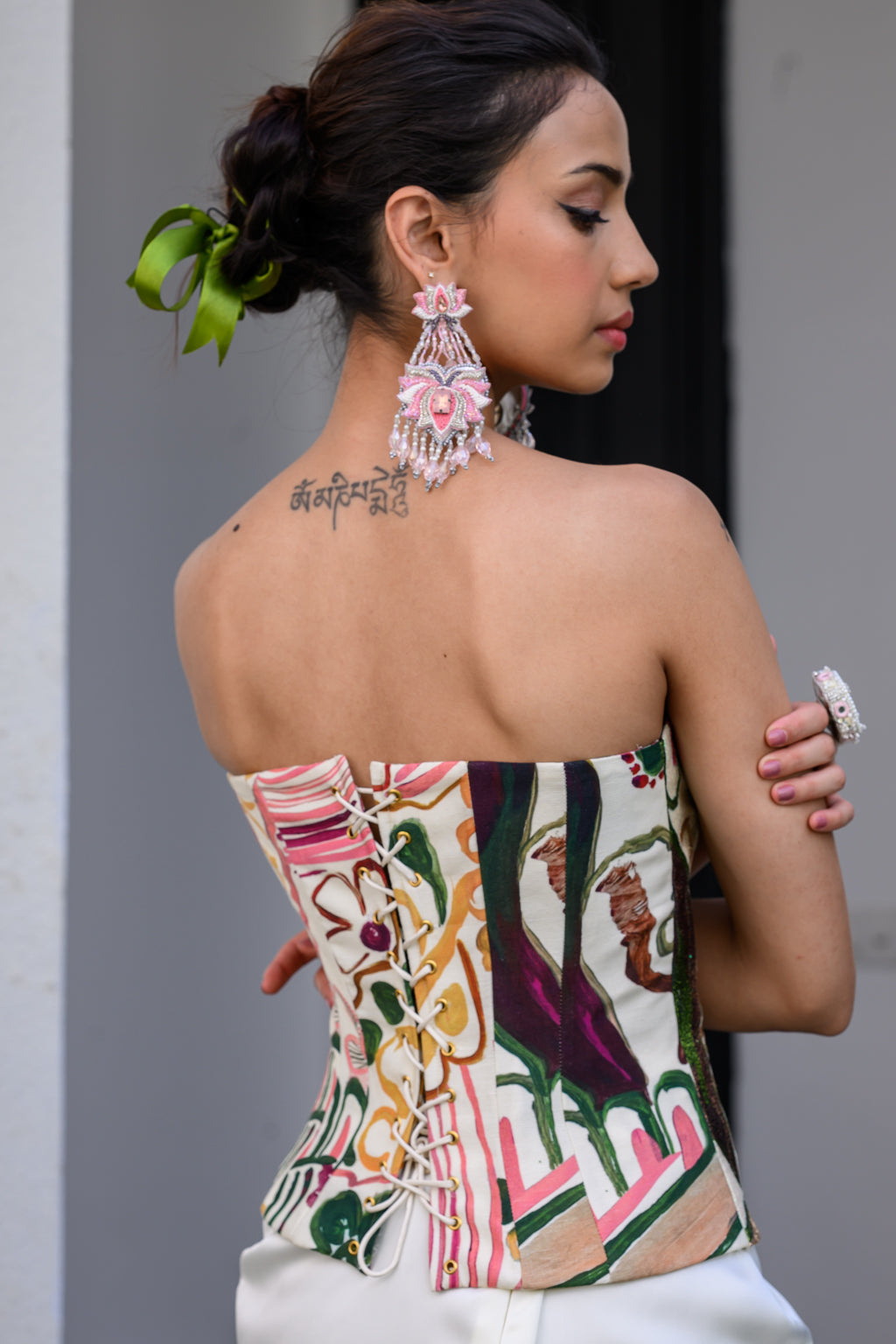 FLORA METALLIC HIGHLIGHT CORSET PAIRED WITH SKIRT SET