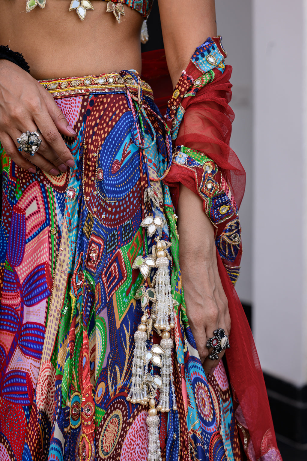 IRIS H LEHENGA PAIRED WITH H BLOUSE AND H APL DUPATTA