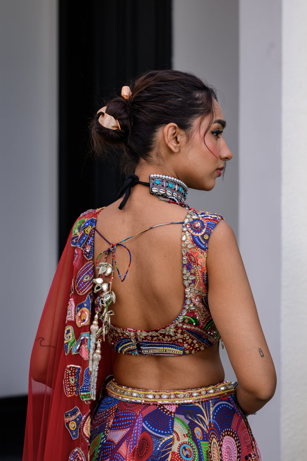 IRIS H LEHENGA PAIRED WITH H BLOUSE AND H APL DUPATTA
