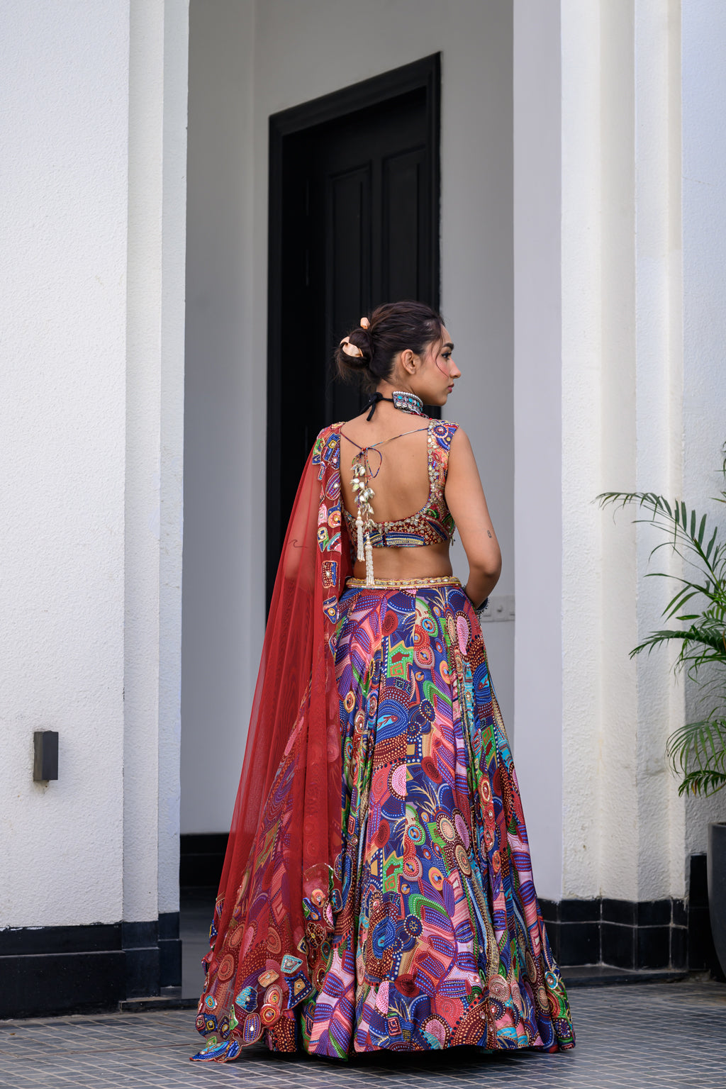 IRIS H LEHENGA PAIRED WITH H BLOUSE AND H APL DUPATTA