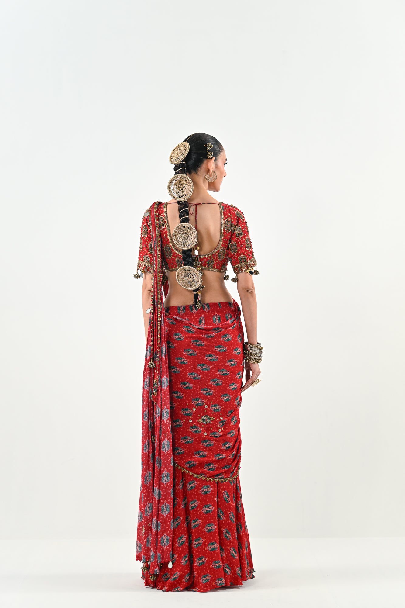 S SAREE SET WITH PRINTED BLOUSE