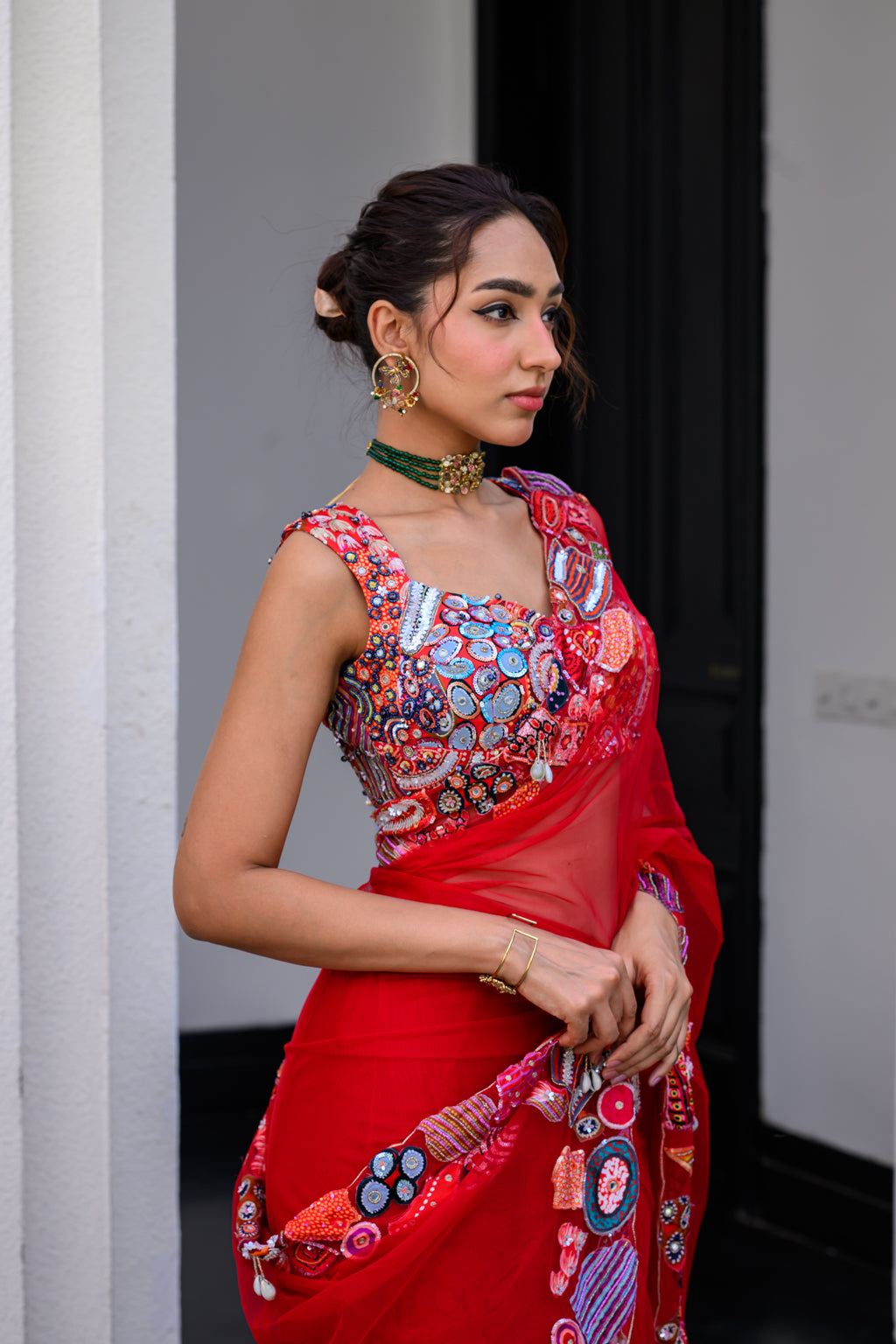 DAWN H APL SAREE PAIRED WITH H BLOUSE
