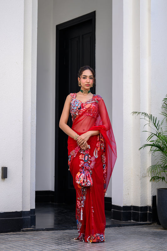 DAWN H APL SAREE PAIRED WITH H BLOUSE