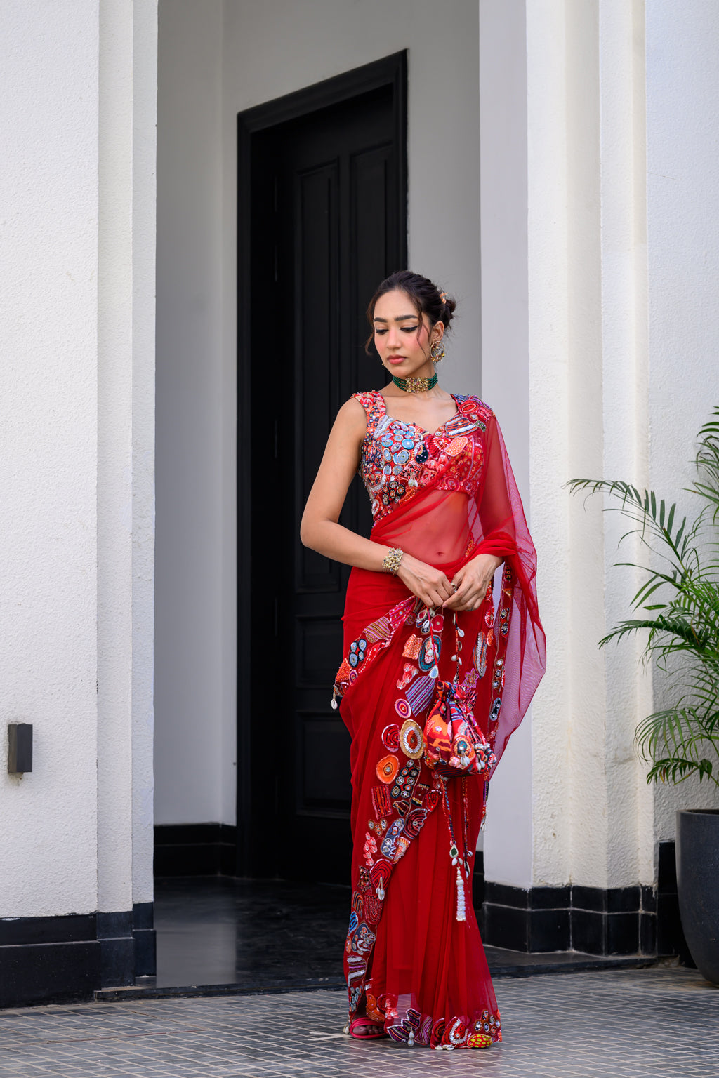 DAWN H APL SAREE PAIRED WITH H BLOUSE