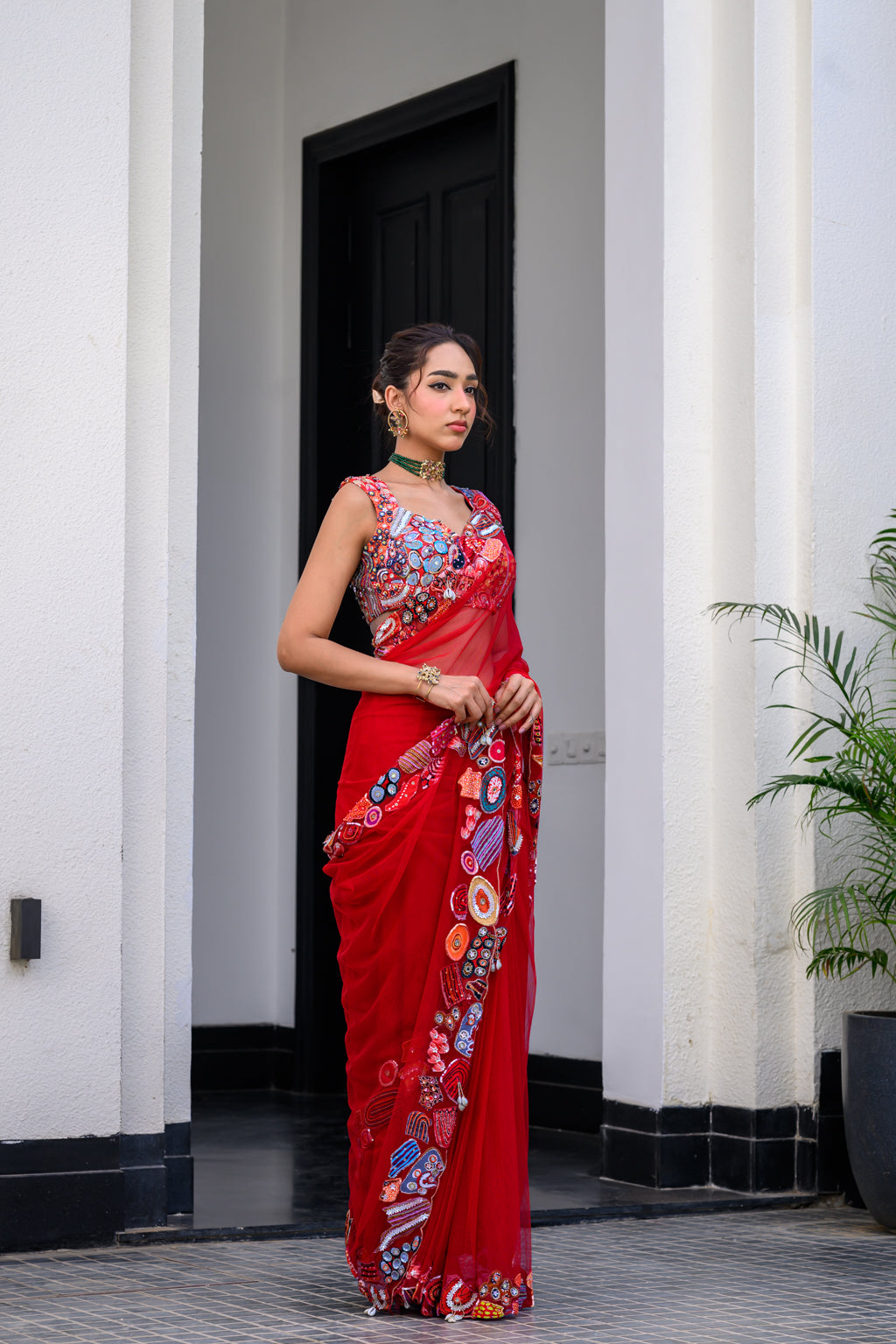 DAWN H APL SAREE PAIRED WITH H BLOUSE