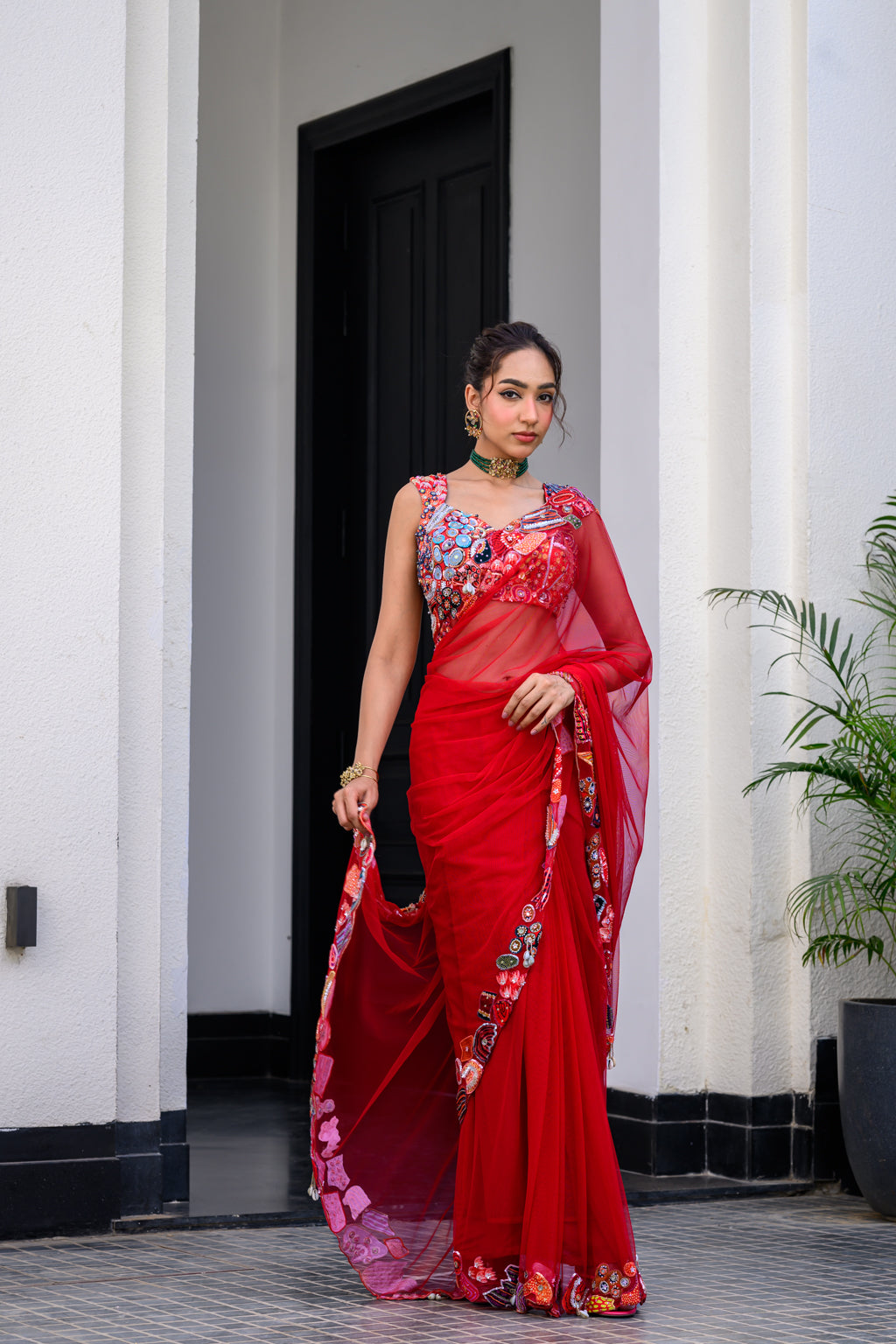 DAWN H APL SAREE PAIRED WITH H BLOUSE