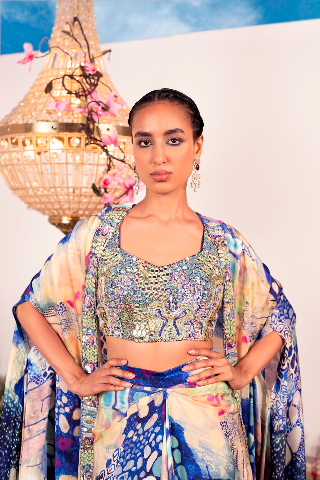 indigo ink dhoti set