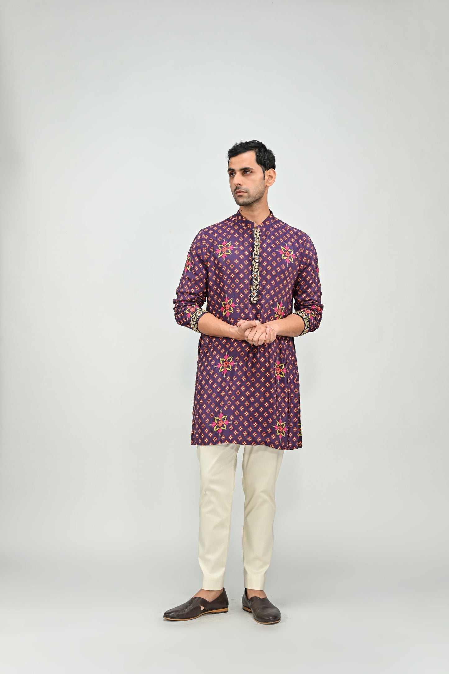 PLUM SHORT KURTA /FULL SET