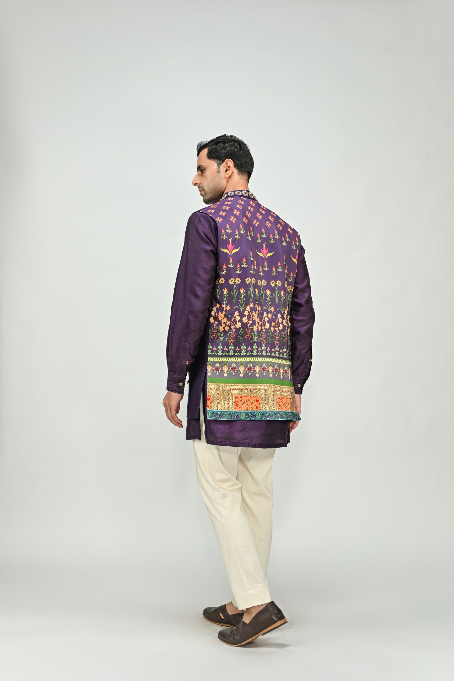PLUM BUTTA HALF JACKET KURTA PANT SET