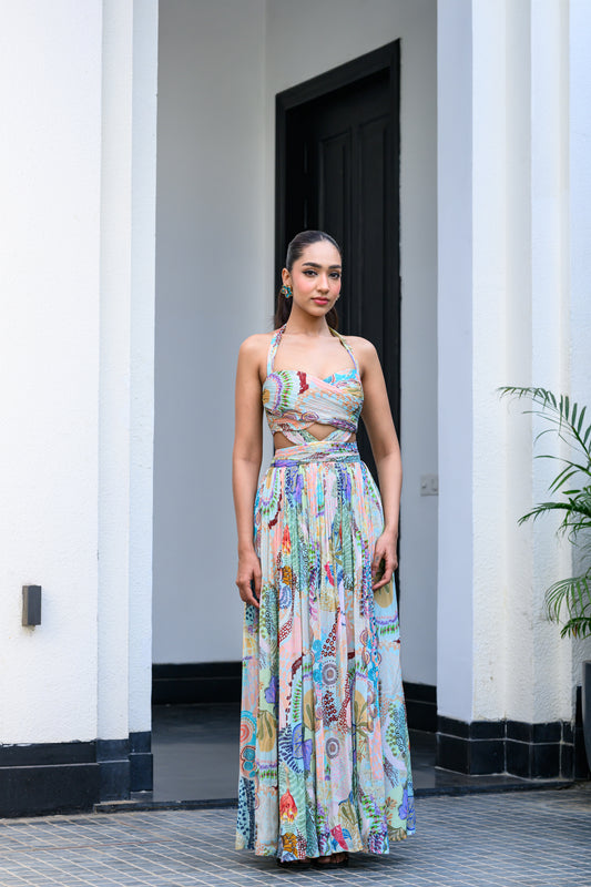 GARDENIA HALTER DRESS