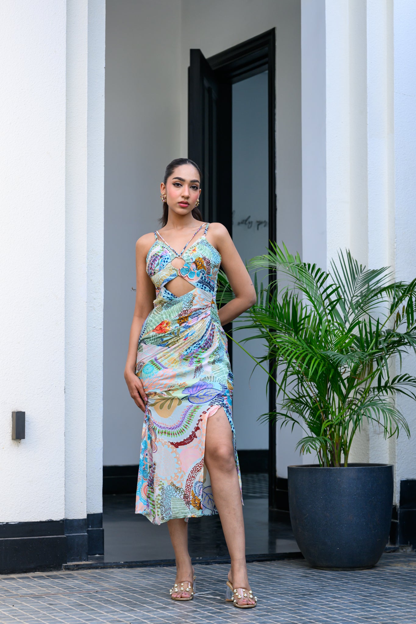 GARDENIA ASSYMETRICAL DRESS