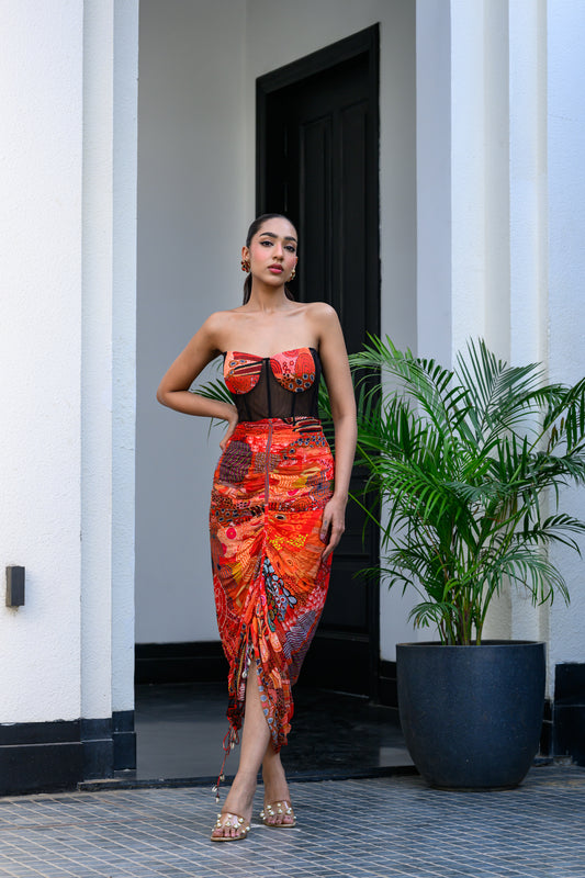 DAWN CORSET ASSYMETRICAL DRESS