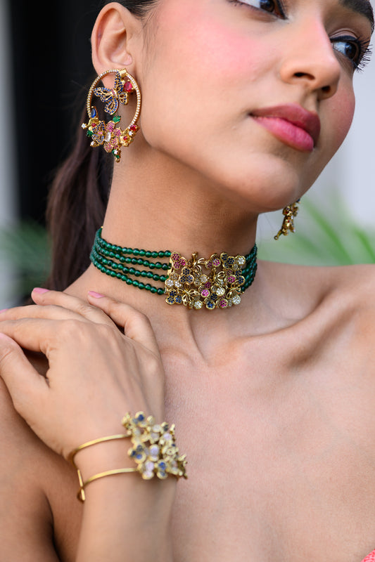 DAWN GREEN BEAD CHOCKER