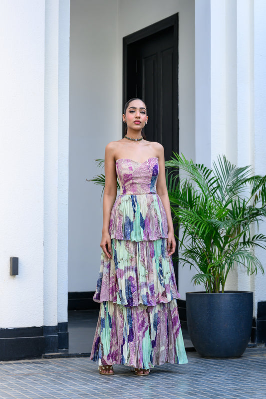 EDEN 3 TIER RUFFLE DRESS