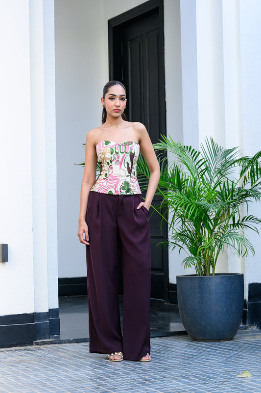 FLORA METALLIC HIGHLIGHT CORSET WITH PANTS