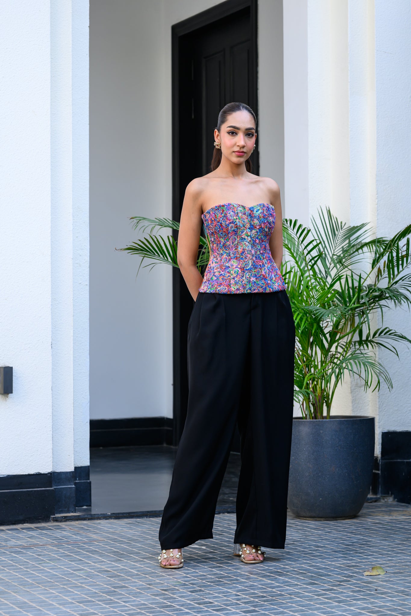 IRIS TEXTURED CORSET WITH PANTS