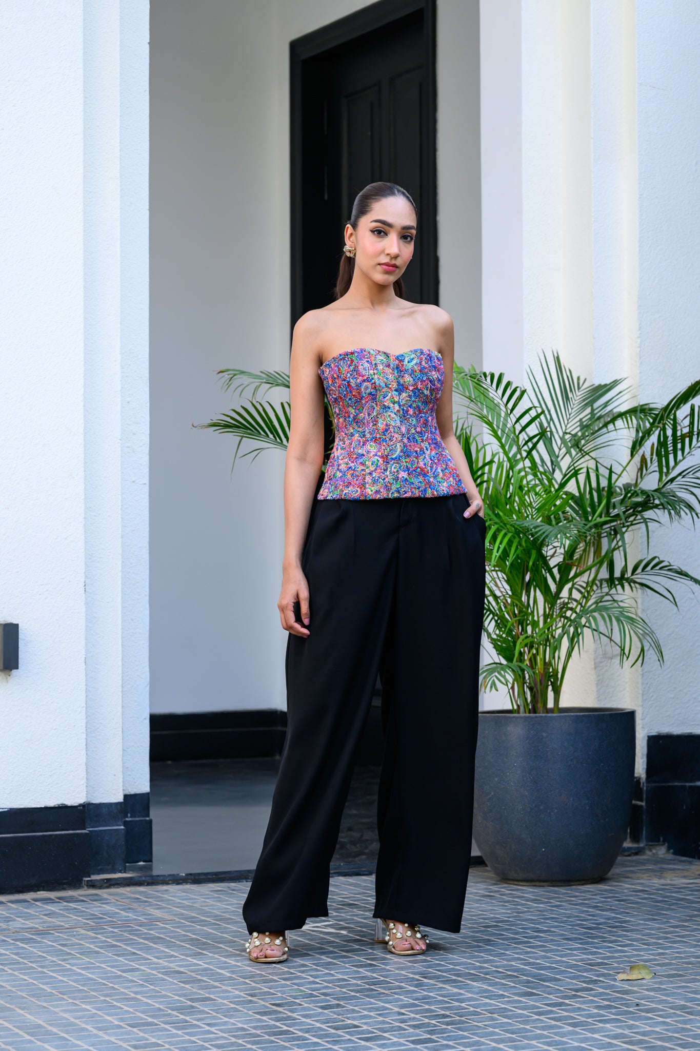 IRIS TEXTURED CORSET WITH PANTS