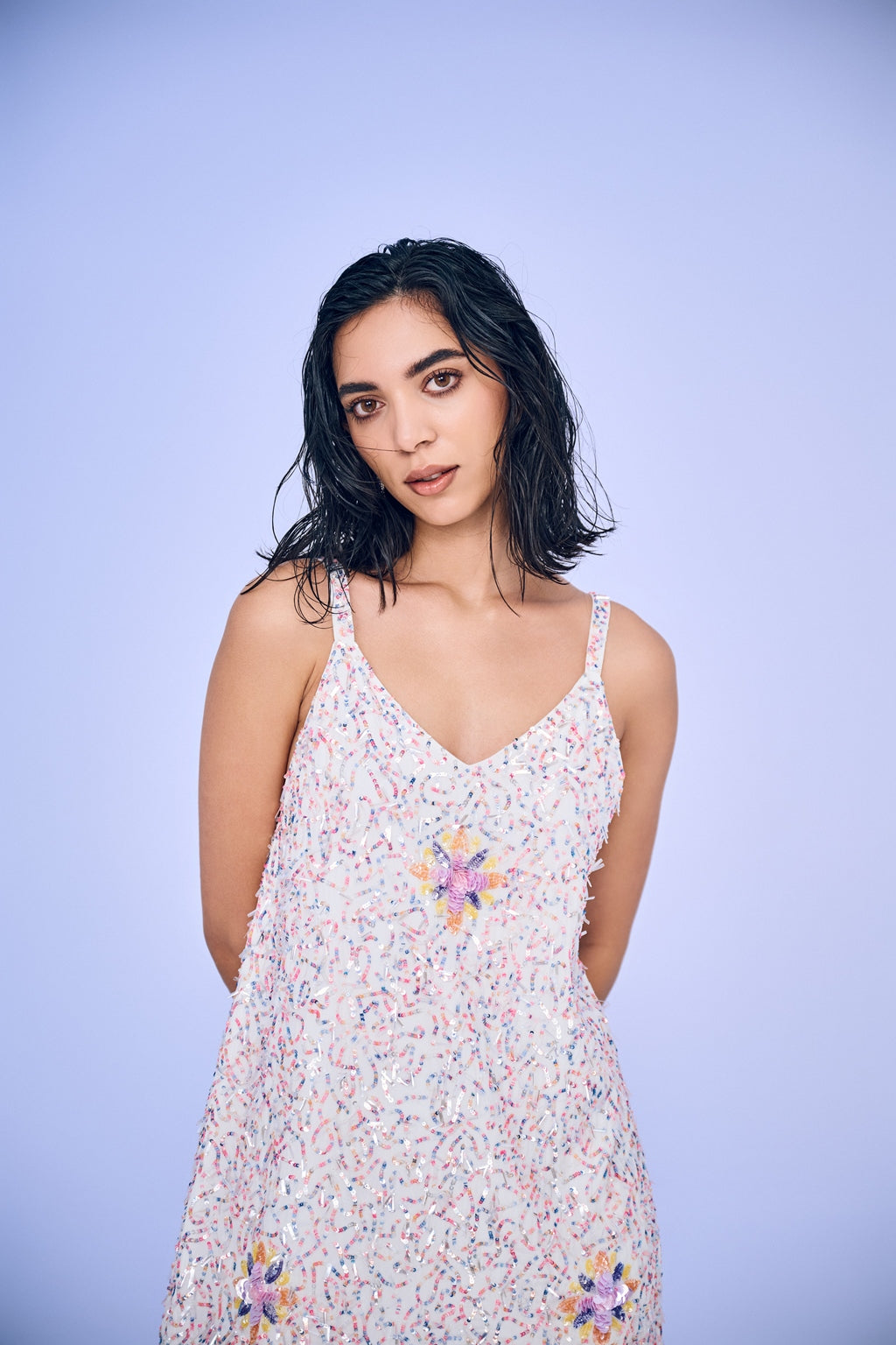 White Embellished Dress (Hand Embroidered)