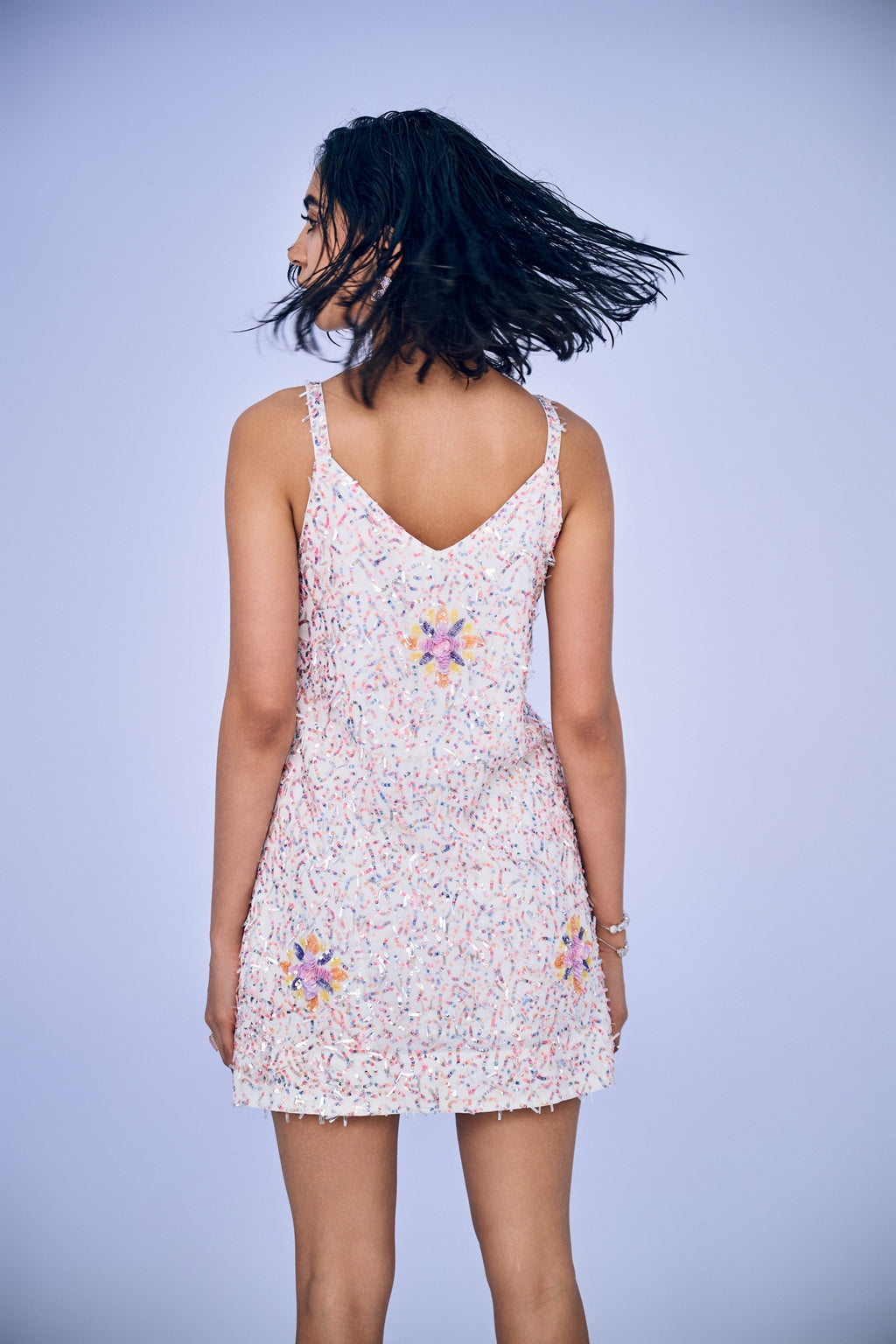 White Embellished Dress (Hand Embroidered)