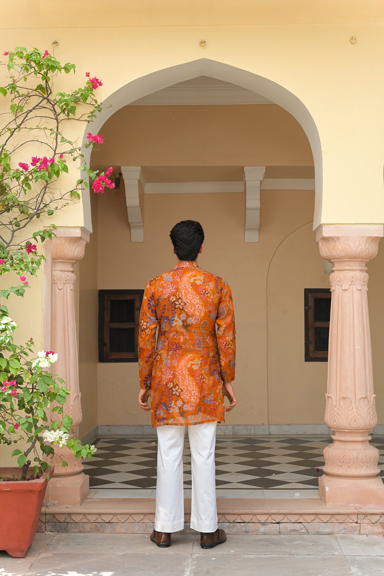 AMBER BLOOM V NECK KURTA PAIRED WITH. STRAIGHT PANTS