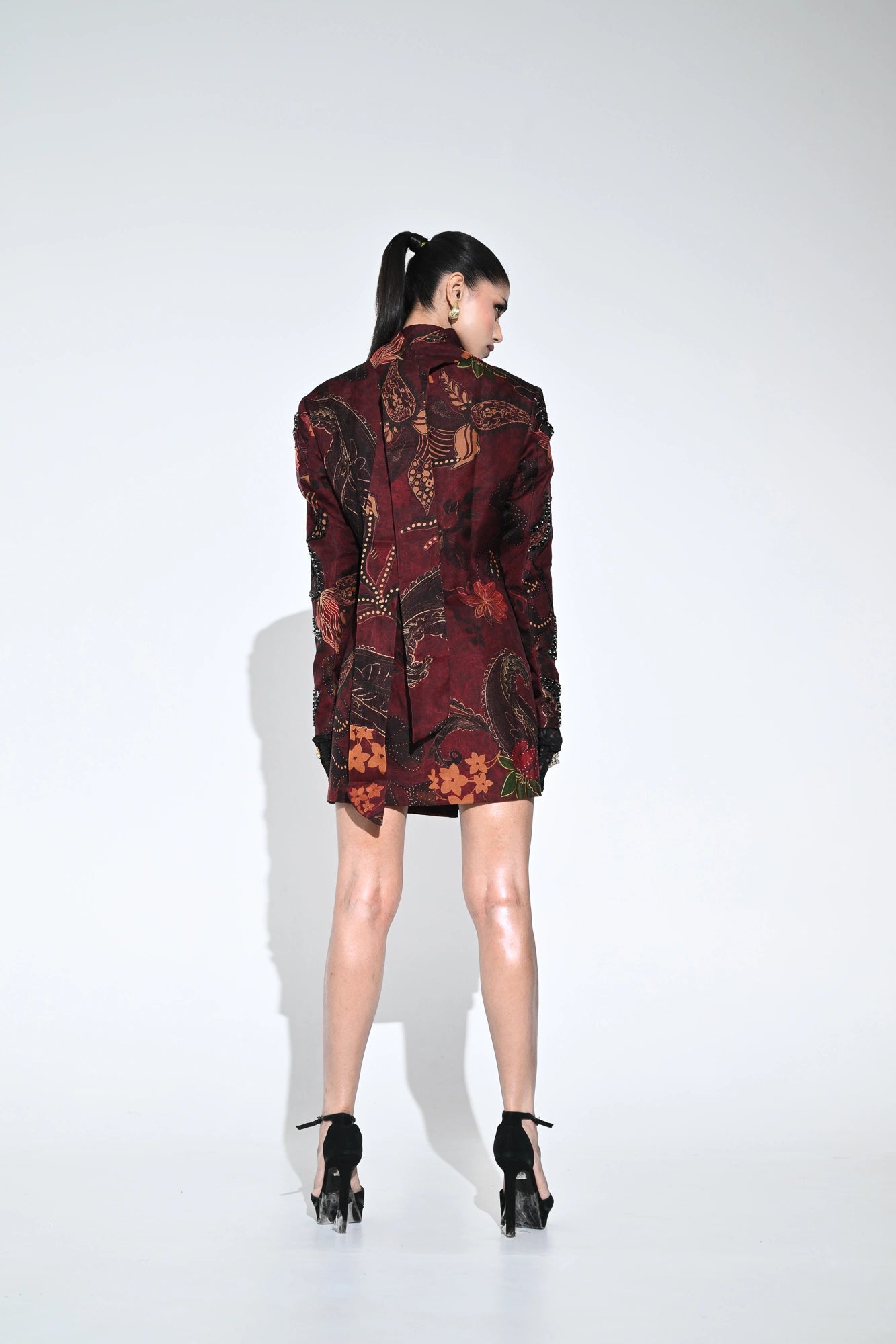 VIOLET BLOOM EMBROIDERED PANEL CORSET DRESS