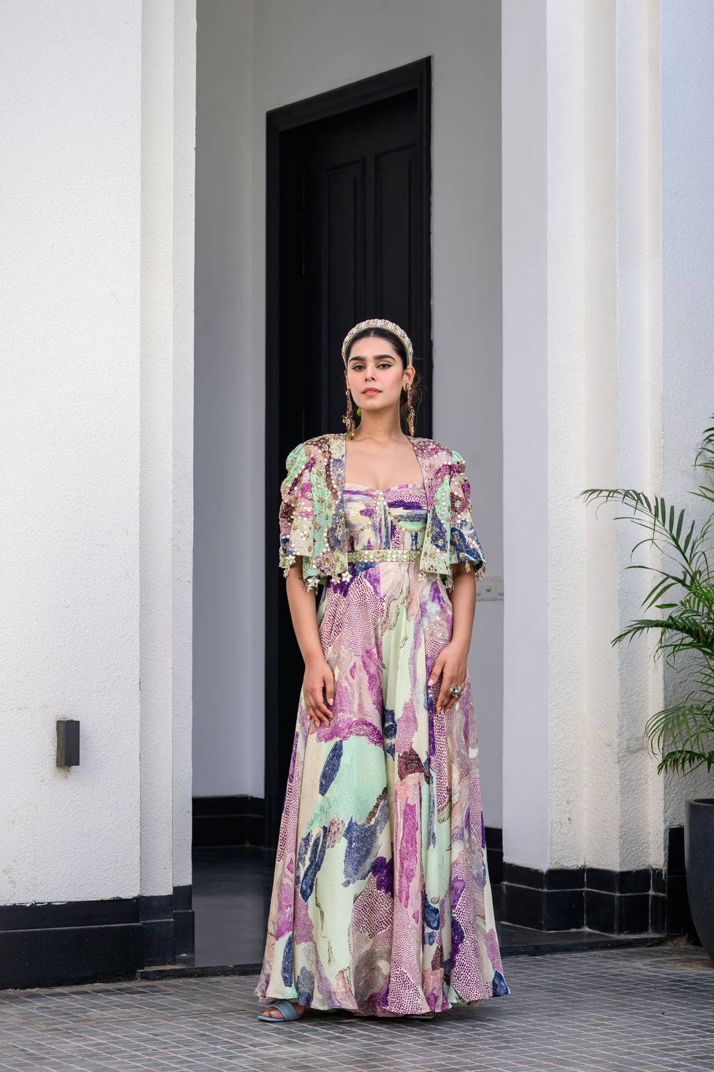 EDEN JUMPSUIT PAIRED WITH H CAPE JACKET SET