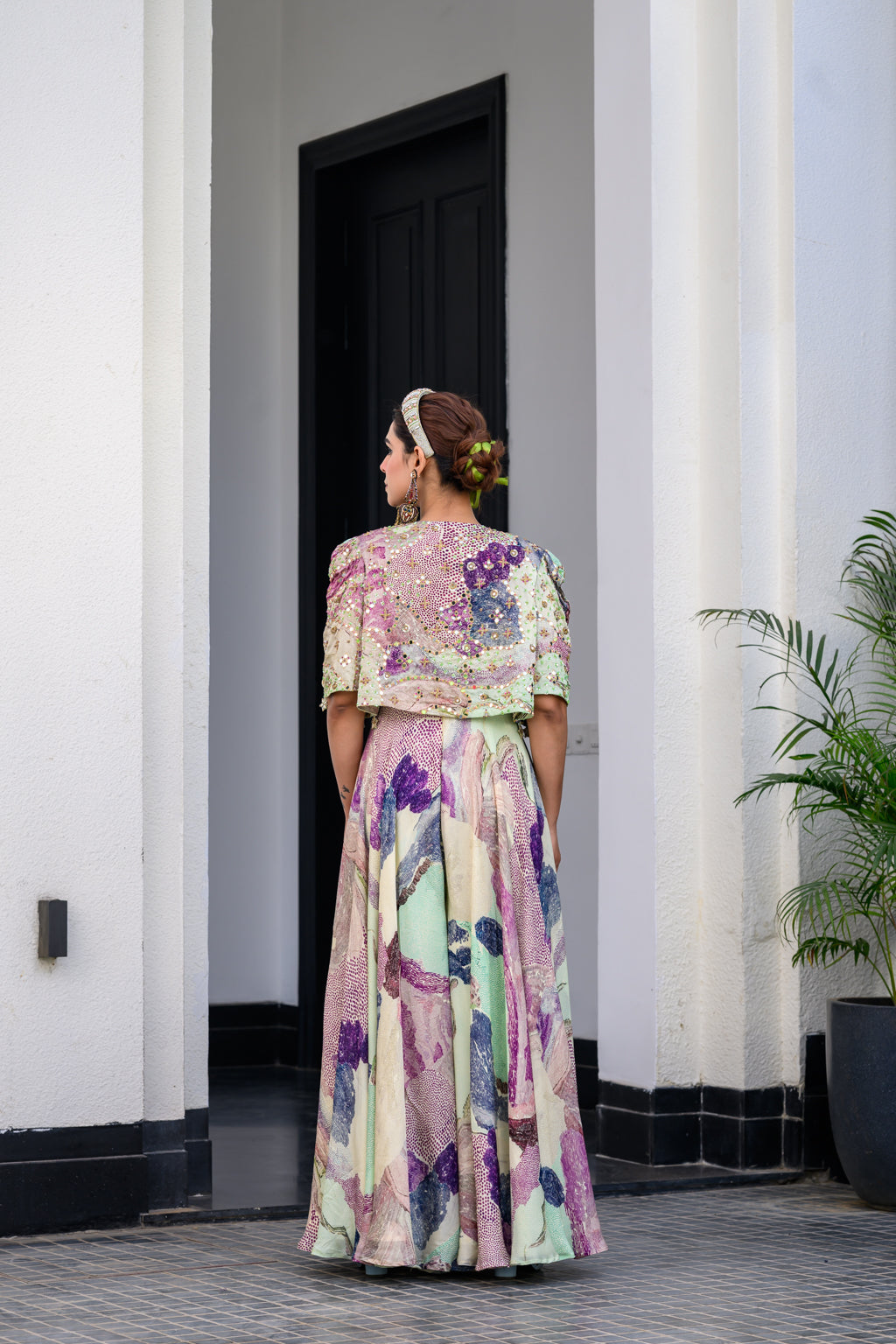 EDEN JUMPSUIT PAIRED WITH H CAPE JACKET SET