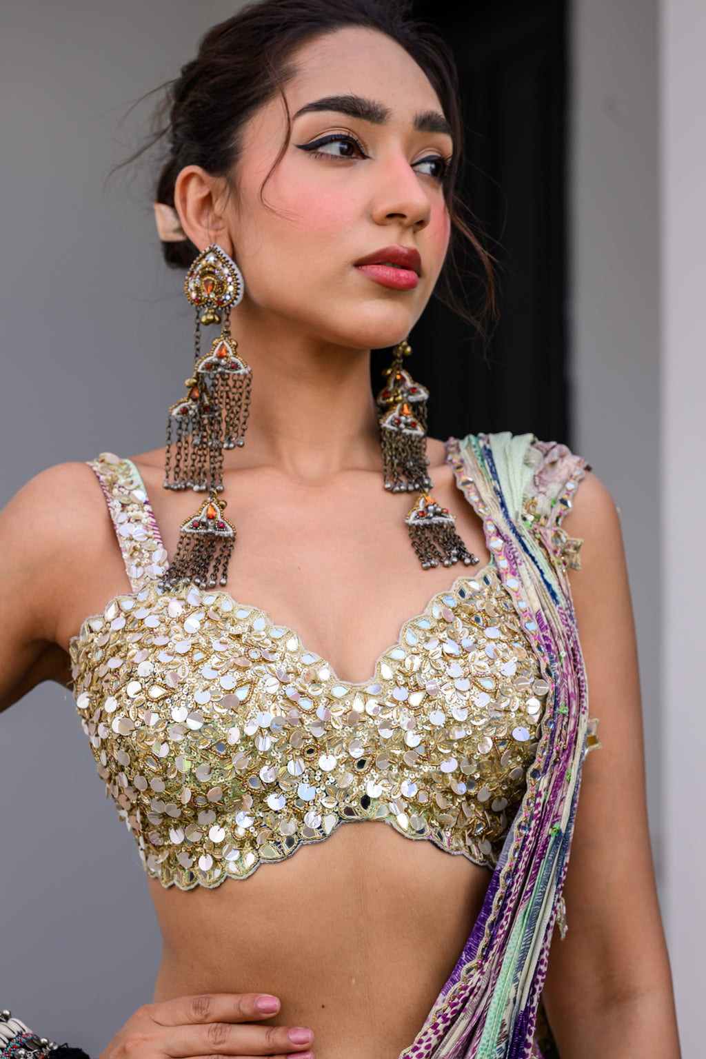 EDEN H SAREE PAIRED WITH HAND EMB BLOUSE