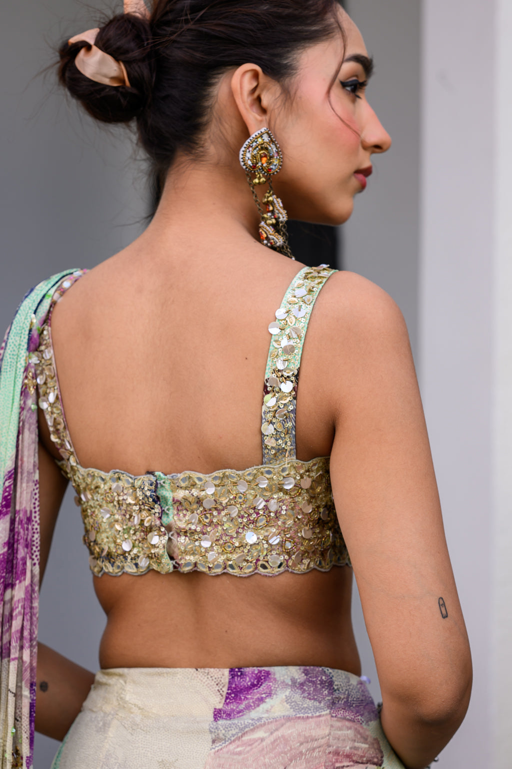 EDEN H SAREE PAIRED WITH HAND EMB BLOUSE