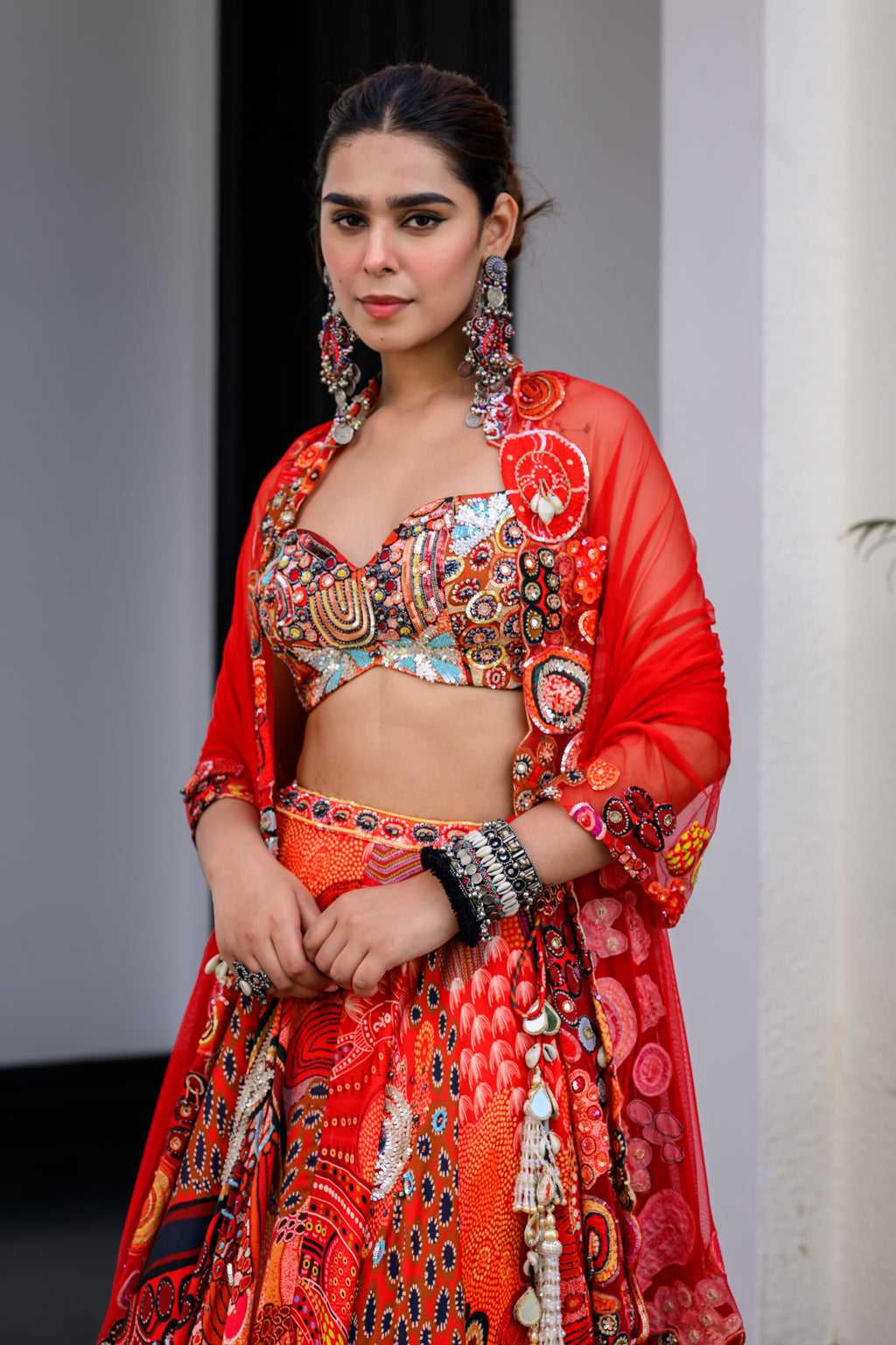 DAWN H LEHENGA PAIRED WITH H BLOUSE AND H APL DUPATTA