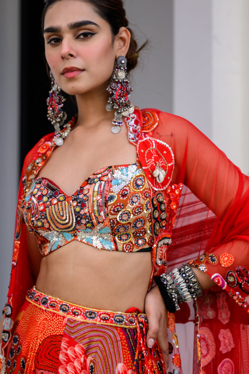 DAWN H LEHENGA PAIRED WITH H BLOUSE AND H APL DUPATTA