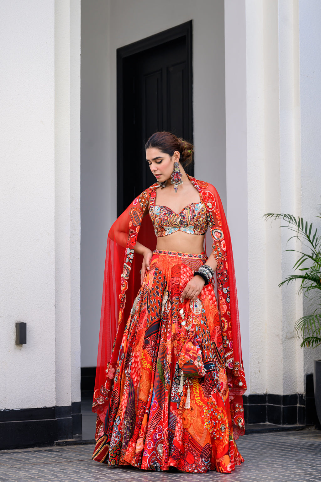 DAWN H LEHENGA PAIRED WITH H BLOUSE AND H APL DUPATTA