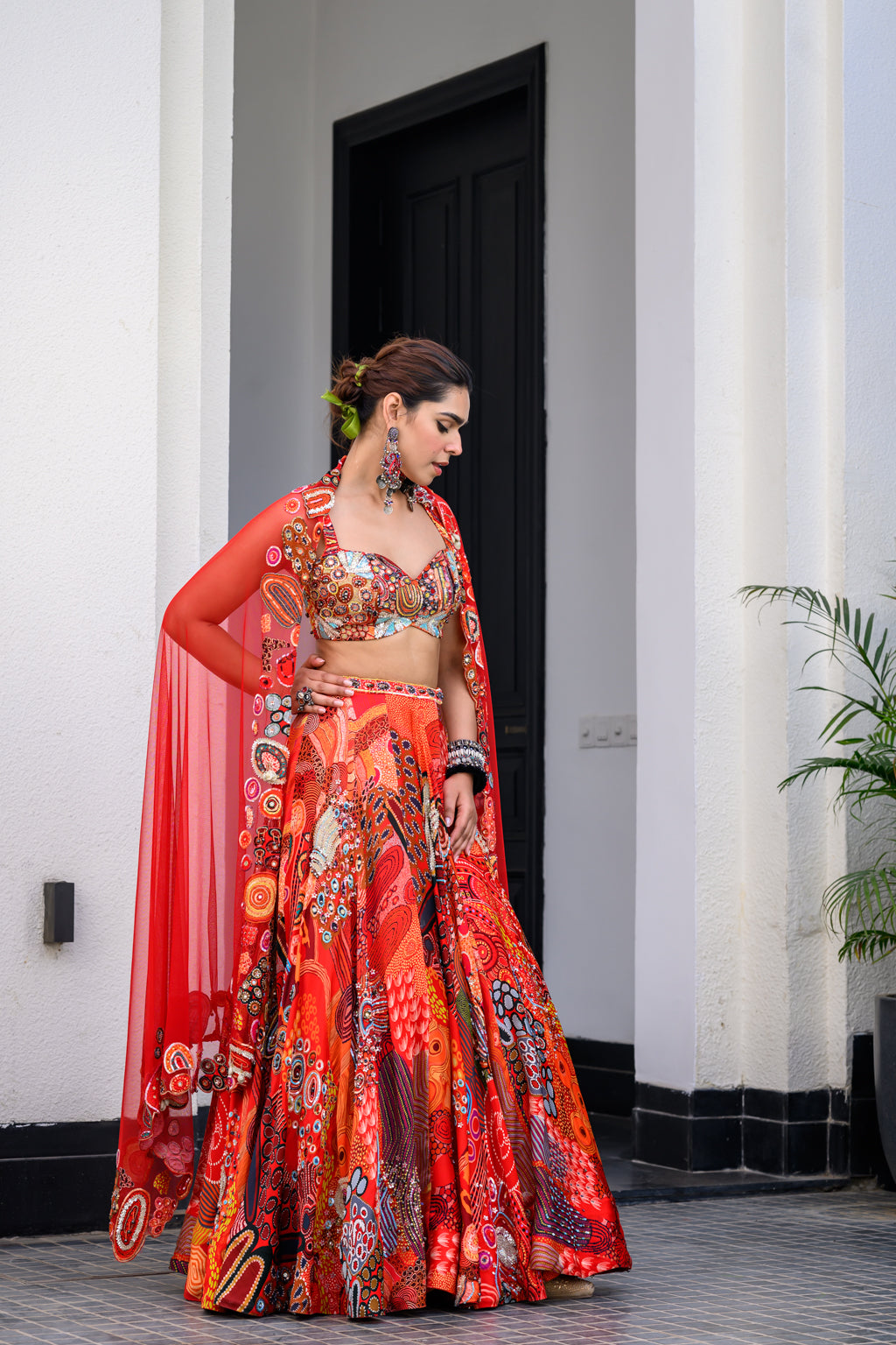 DAWN H LEHENGA PAIRED WITH H BLOUSE AND H APL DUPATTA