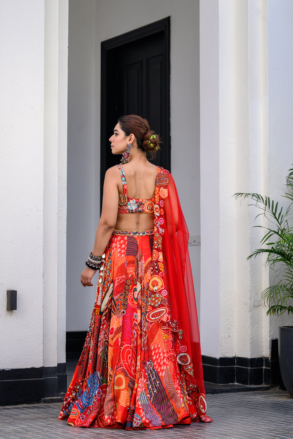 DAWN H LEHENGA PAIRED WITH H BLOUSE AND H APL DUPATTA