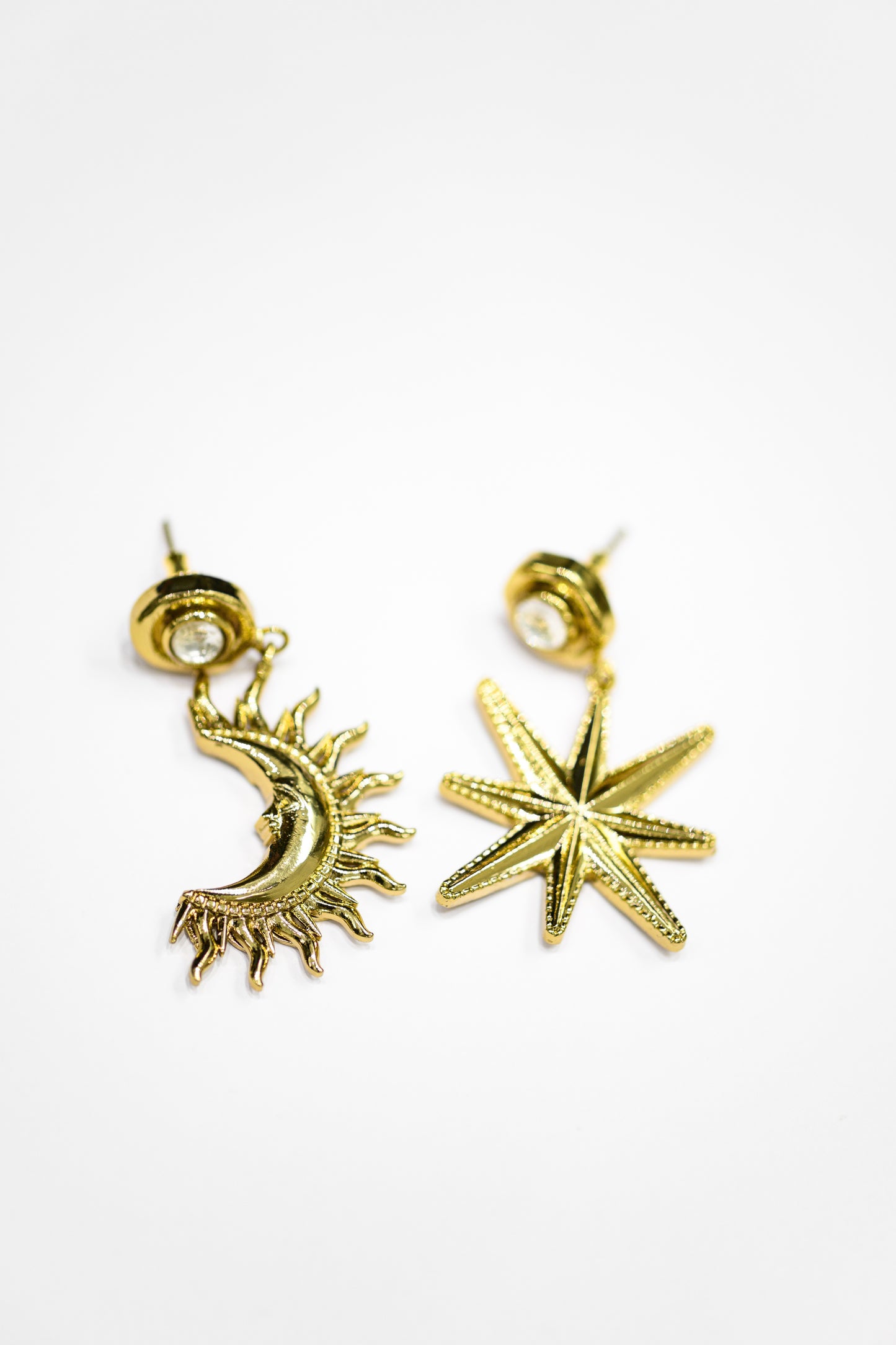 MOON STAR POLKI EARRING PAIR