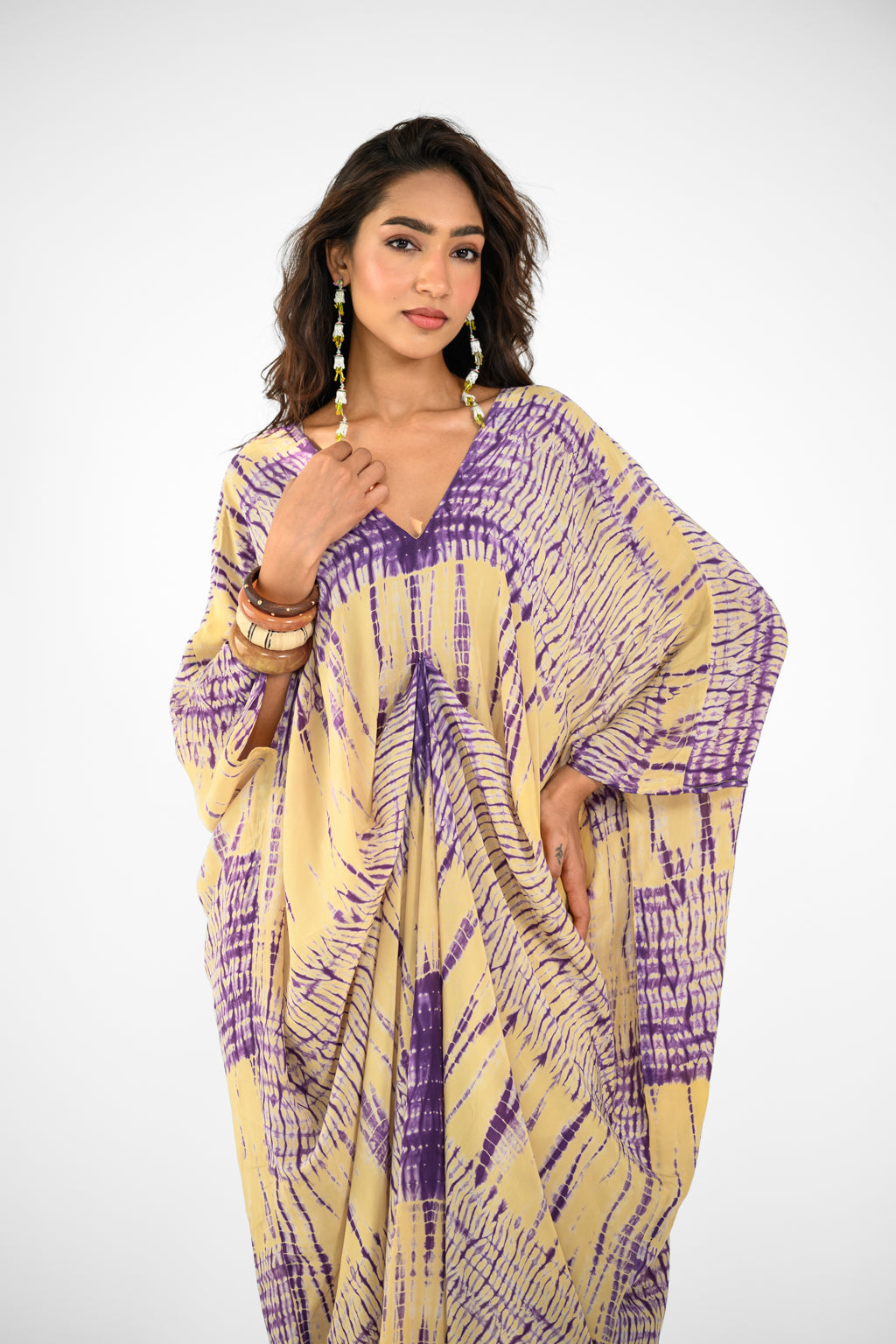 SHIBORI HABUTAI KAFTAN