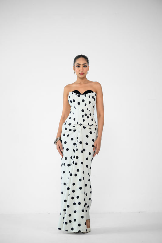 POLKA DOT CORSET PAIRED WITH SKIRT
