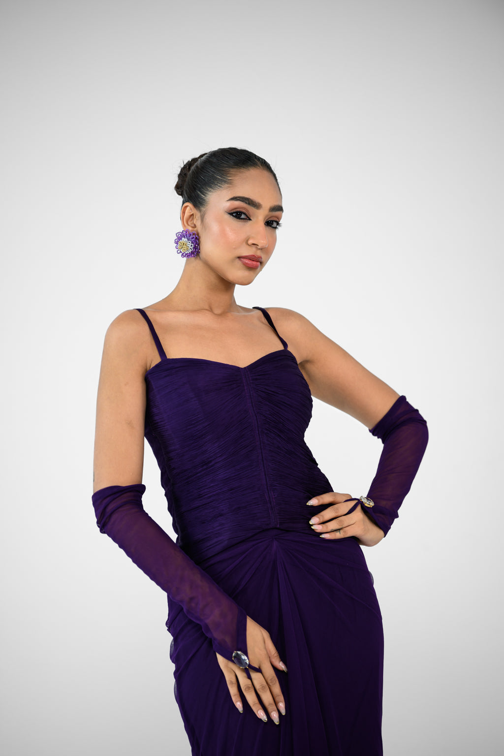 SABRINA SKIRT AND SABRINA RUCHED TOP,GLOVES