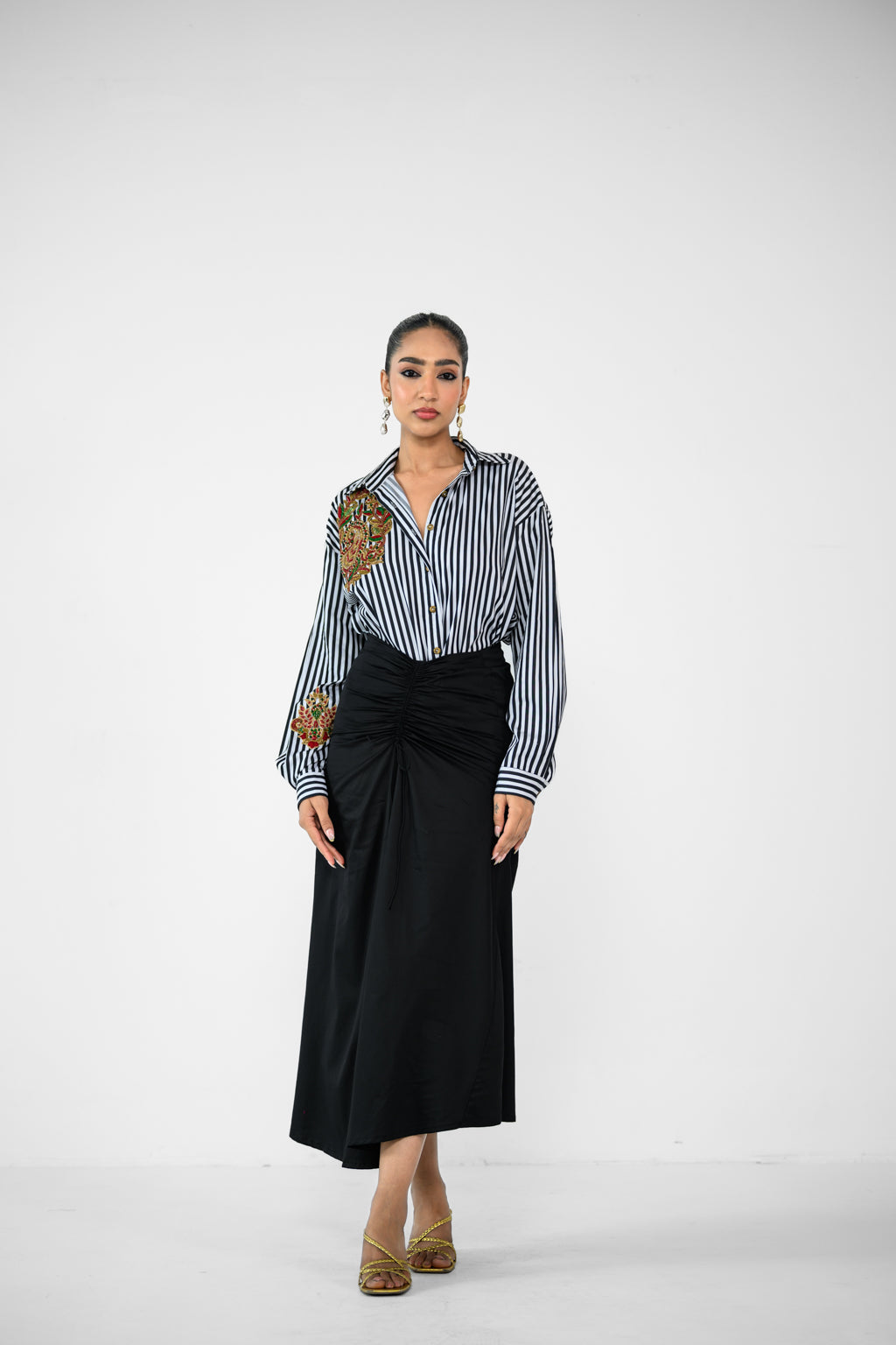 STRIPE SHIRT AND SKIRT