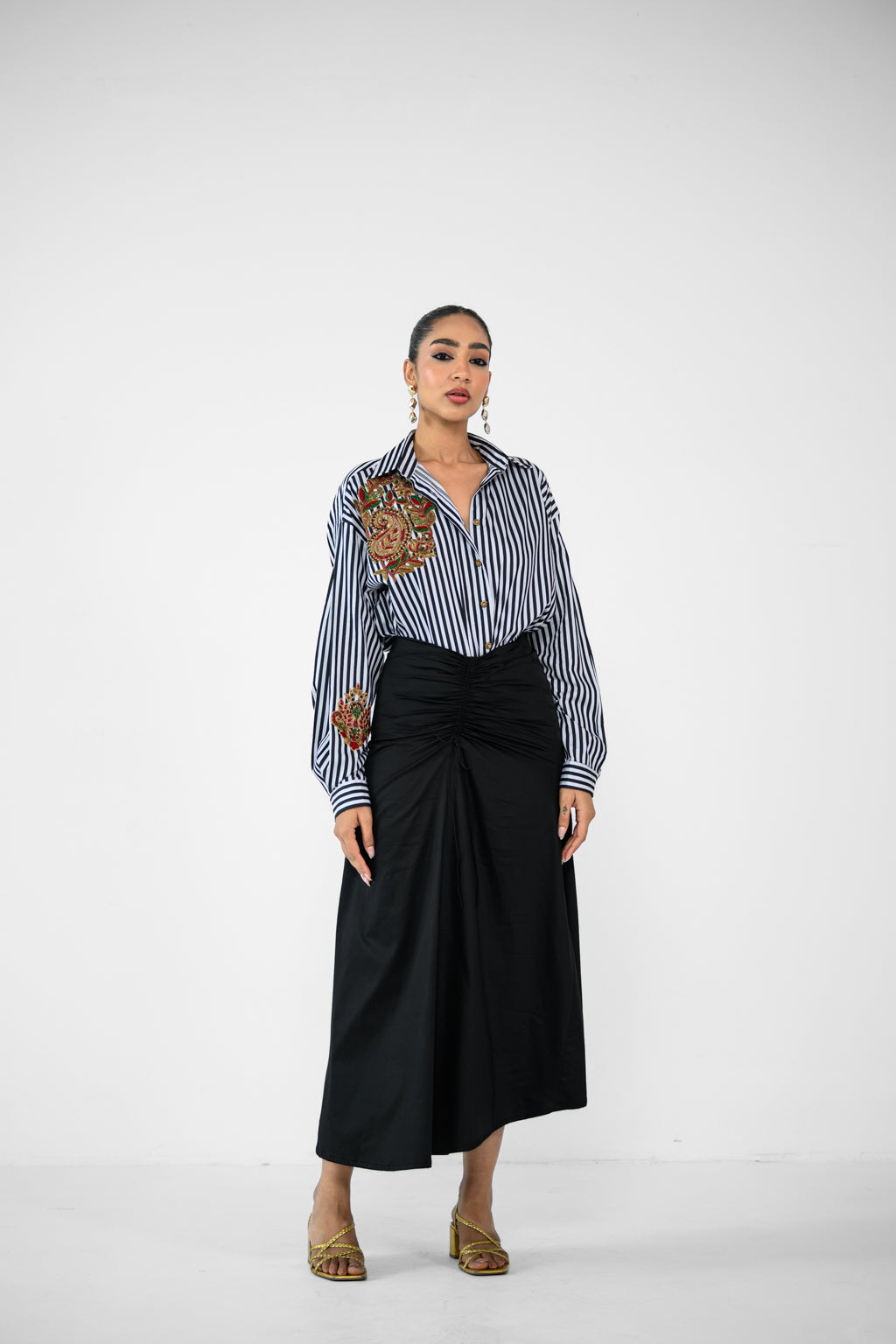 STRIPE SHIRT AND SKIRT