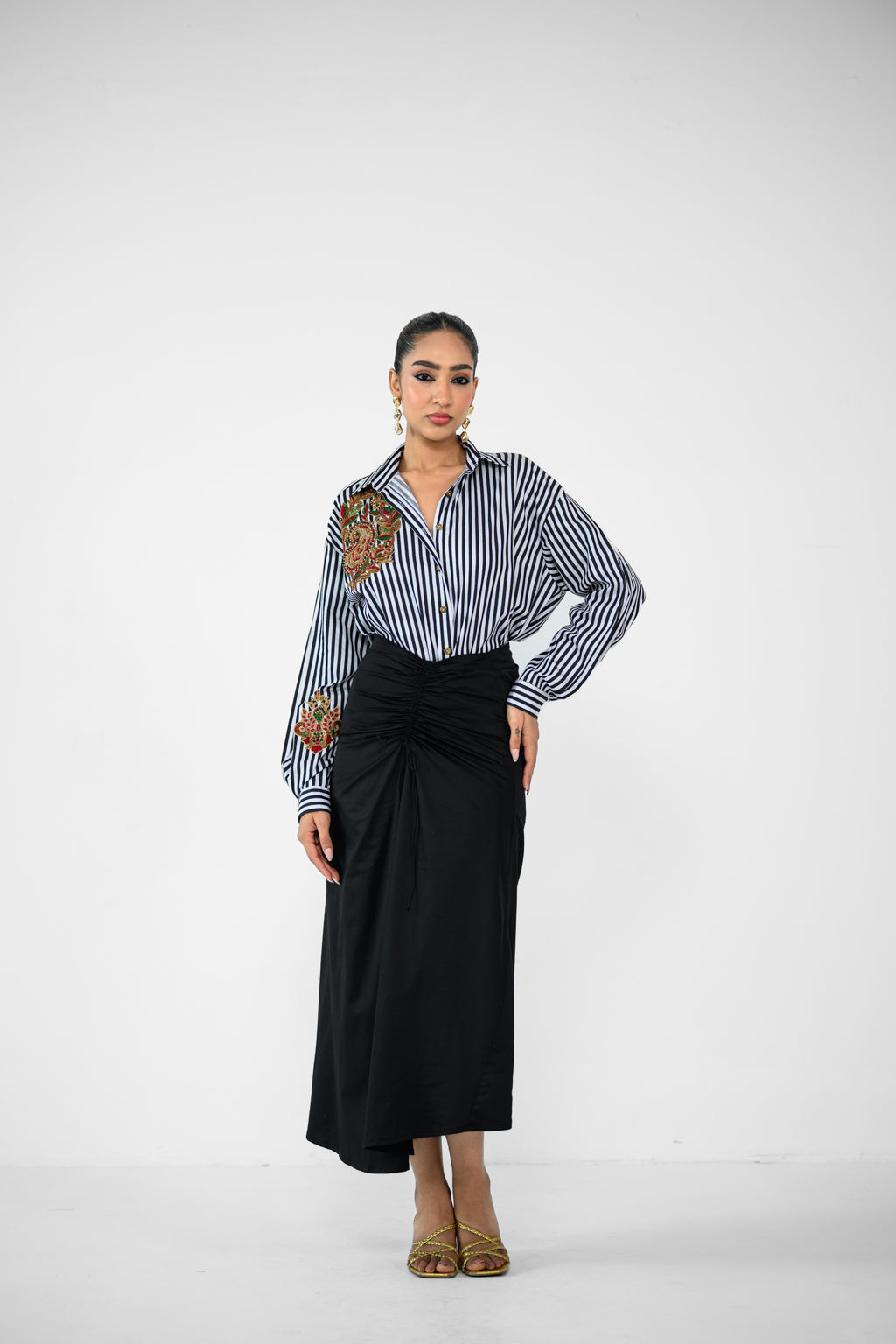 STRIPE SHIRT AND SKIRT