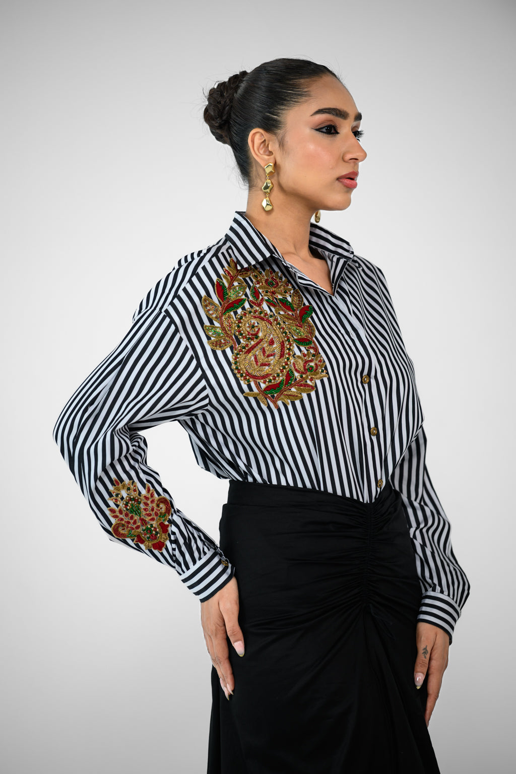 STRIPE SHIRT AND SKIRT