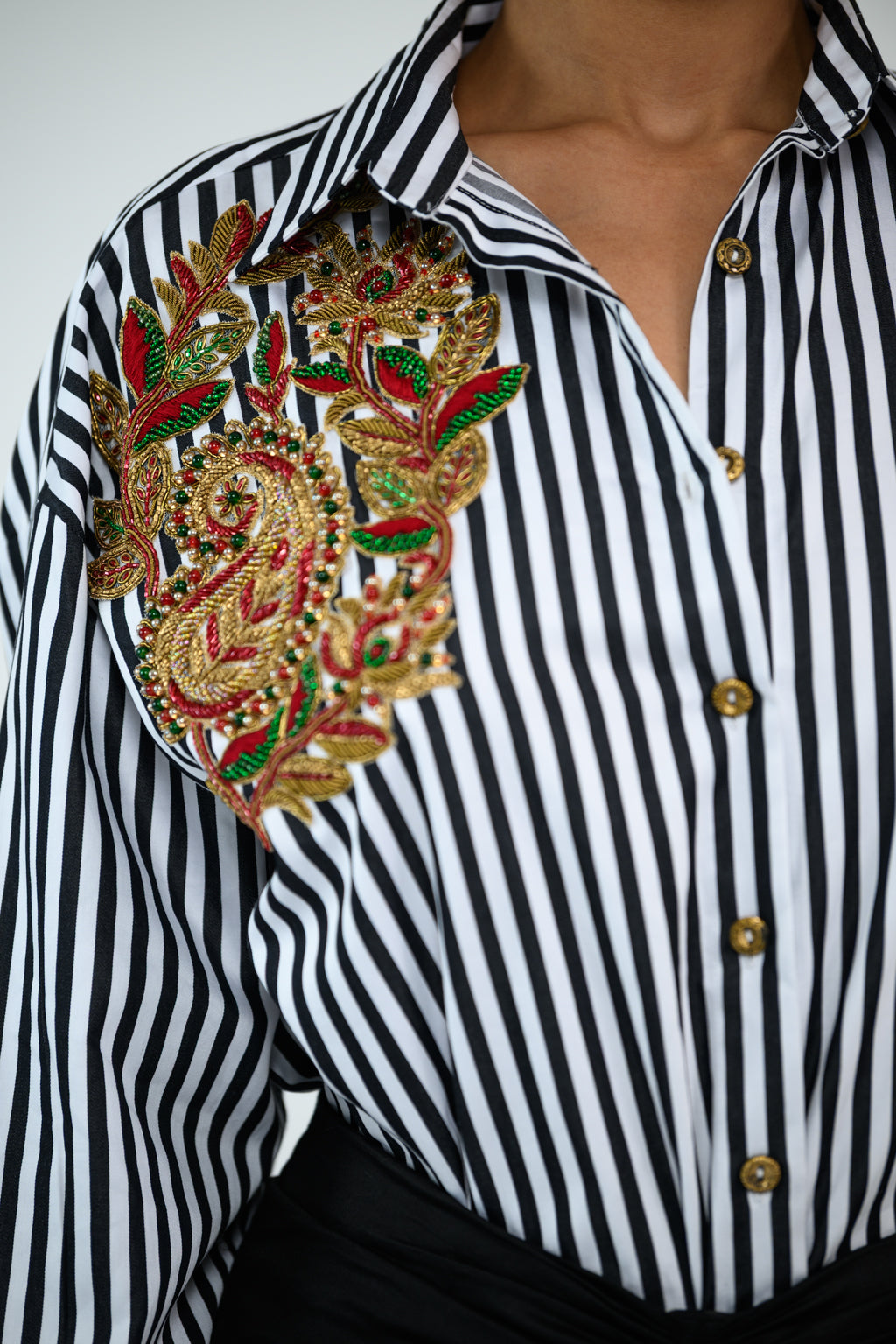 STRIPE SHIRT AND SKIRT