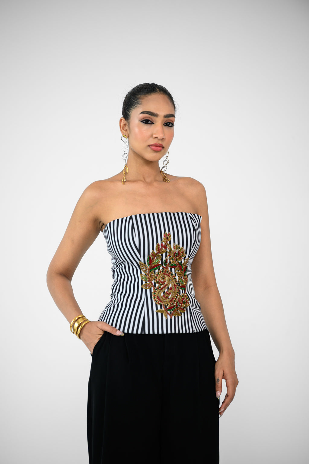 STRIPE CORSET AND PANTS
