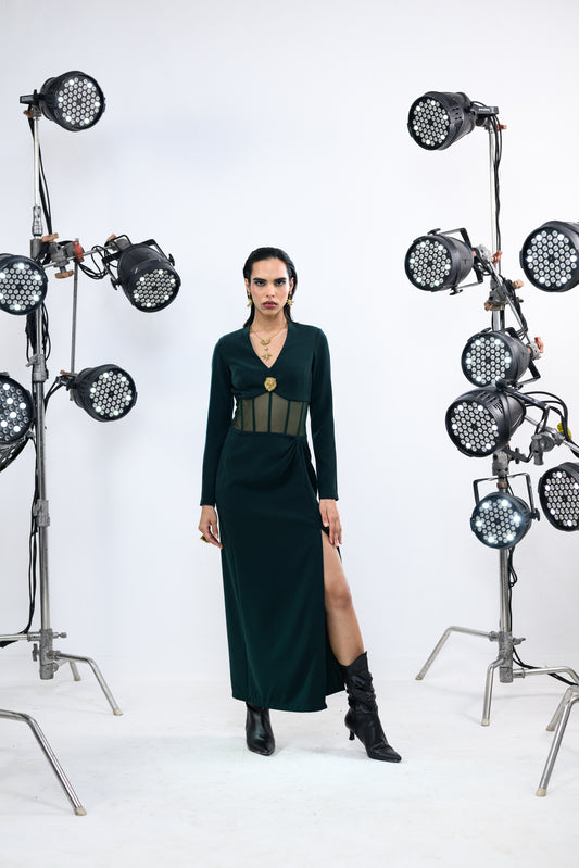 EMERALD LION CORSET DRESS