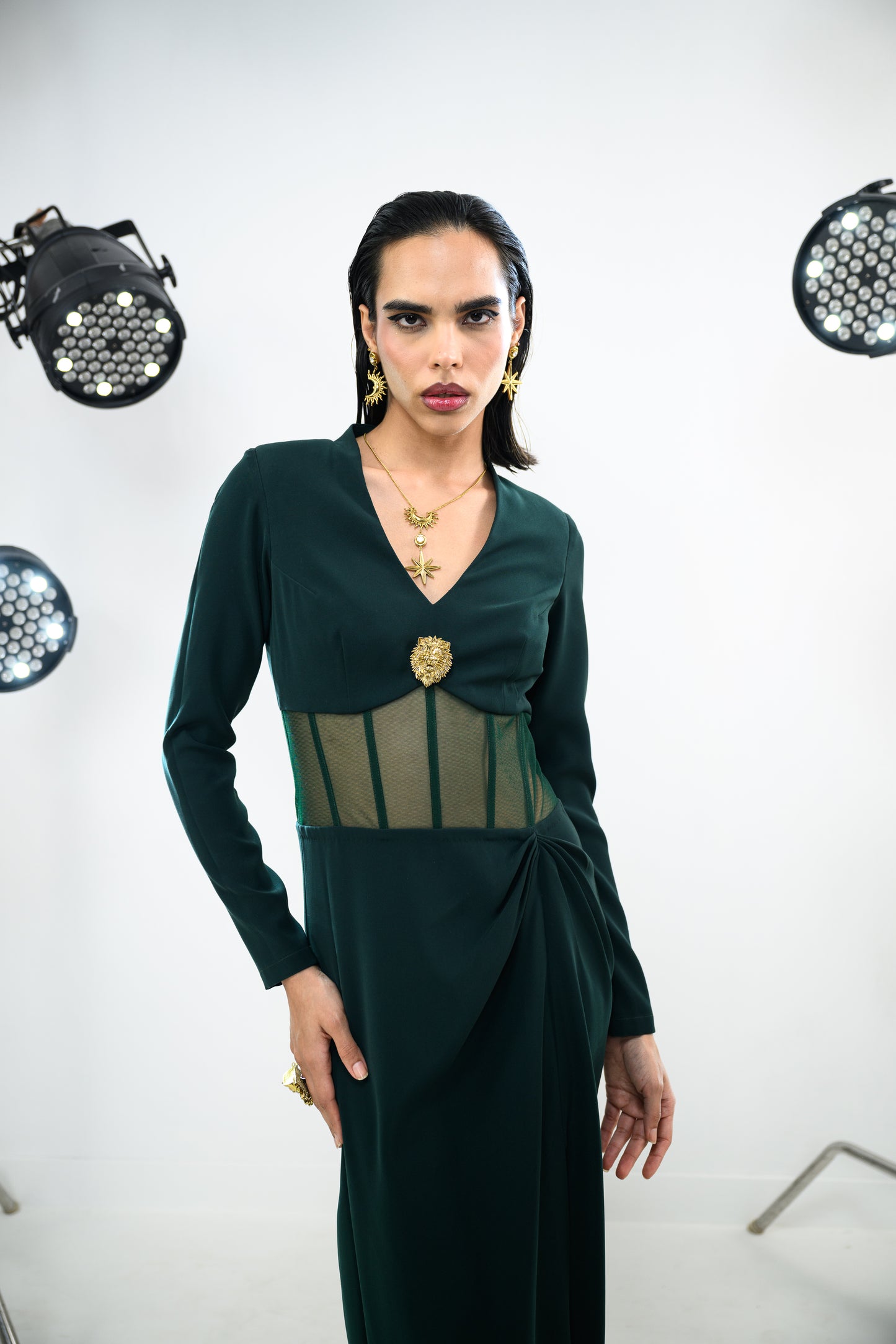 EMERALD LION CORSET DRESS