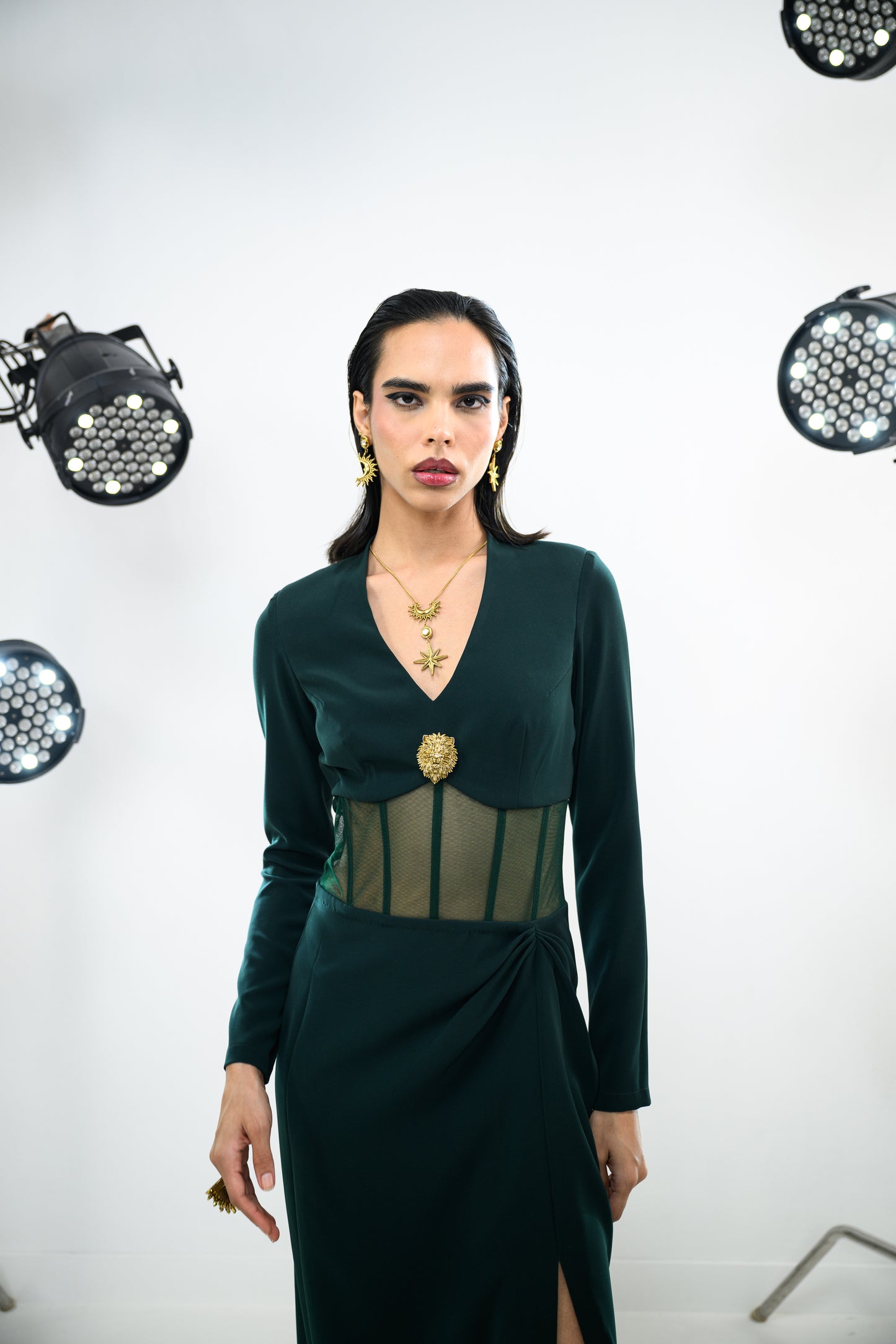 EMERALD LION CORSET DRESS