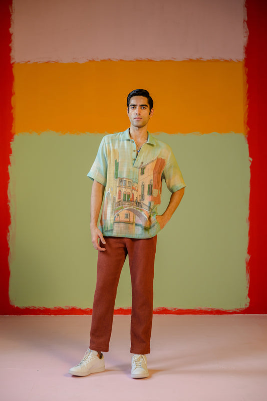 Venice Tshirt Paired With Brown Pants