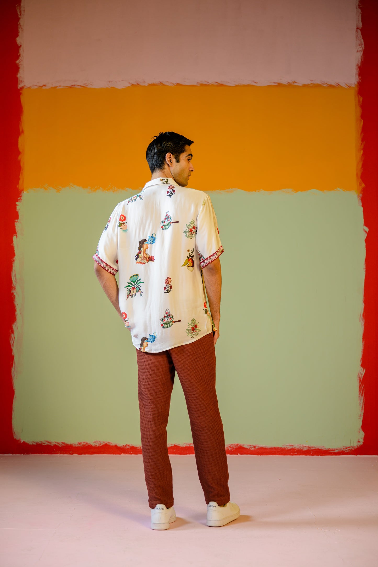 Rani Half Sleeve Shirt Paired With Brown Pants Set