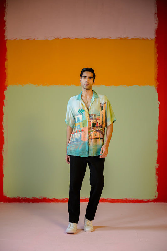 Venice Half Sleeve Shirt Paired With Pants Set